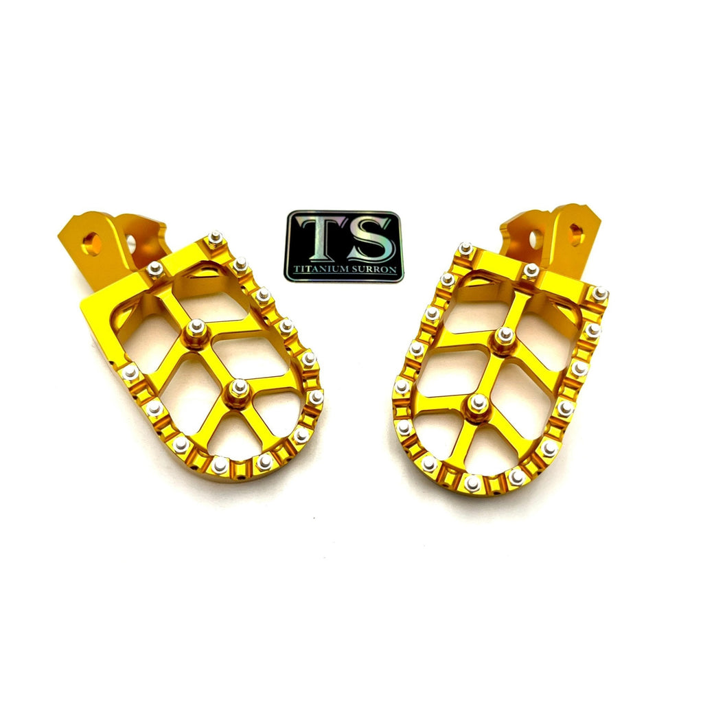 Anodized Aluminum Foot Pegs for Surron and Similar E-moto Titanium Surron