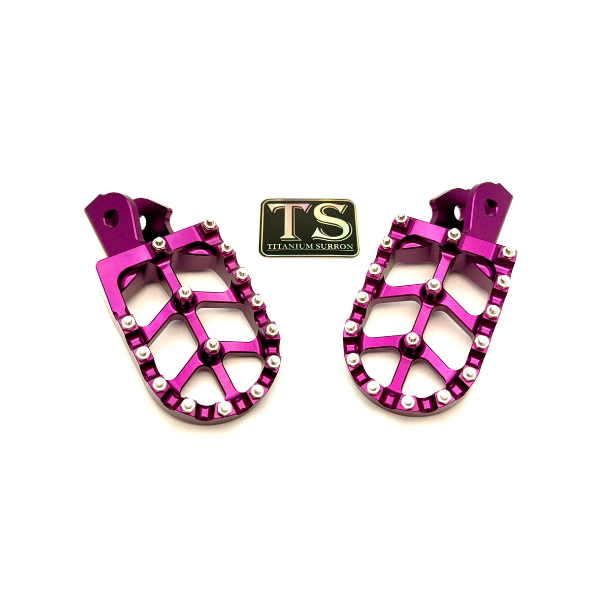 Anodized Aluminum Foot Pegs for Surron and Similar E-moto Titanium Surron