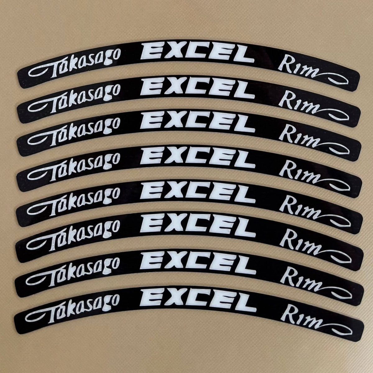 Excel rim decal set, 8-piece wheel sticker kit - alternate angle