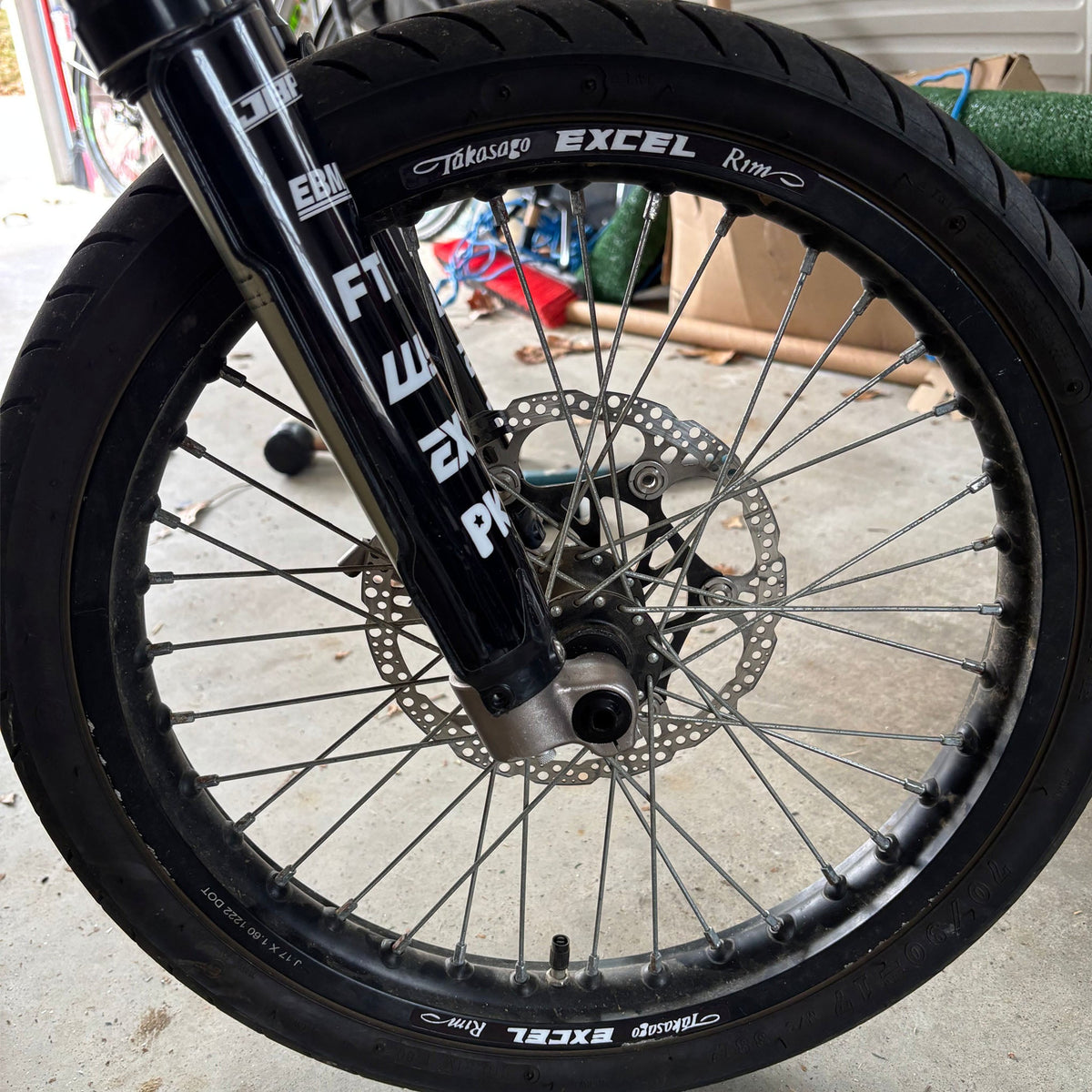 Excel rim decal set, 8-piece wheel sticker kit - close-up detail