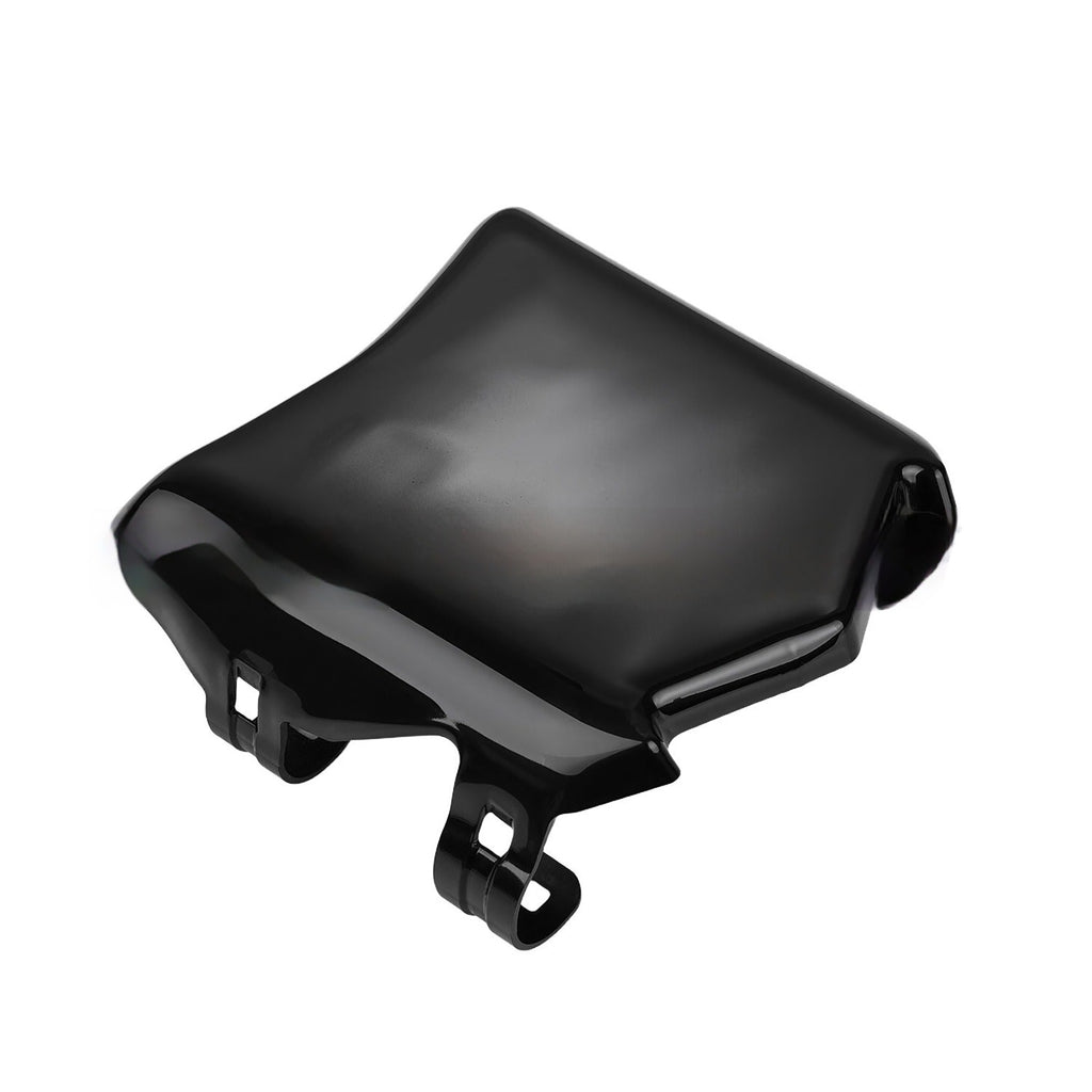 Black plastic bracket on a white background