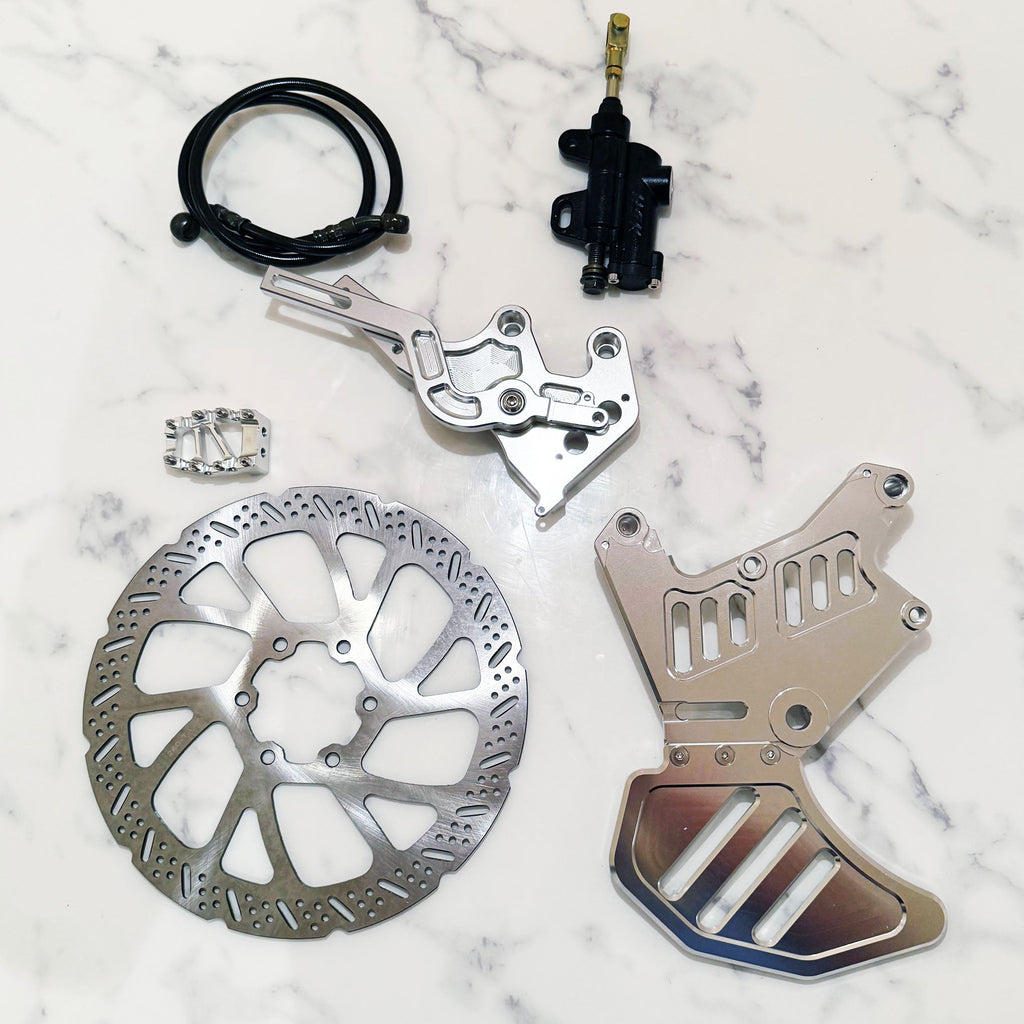 Foot brake kit for Sur-Ron LBX and E-Ride with Ultra Bee caliper - close-up detail