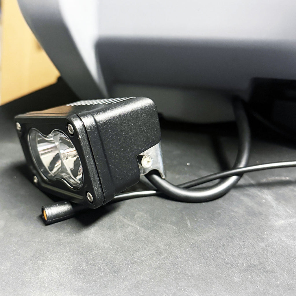 Super73 Baja light V2, 2000-lumen factory-wired light - alternate angle