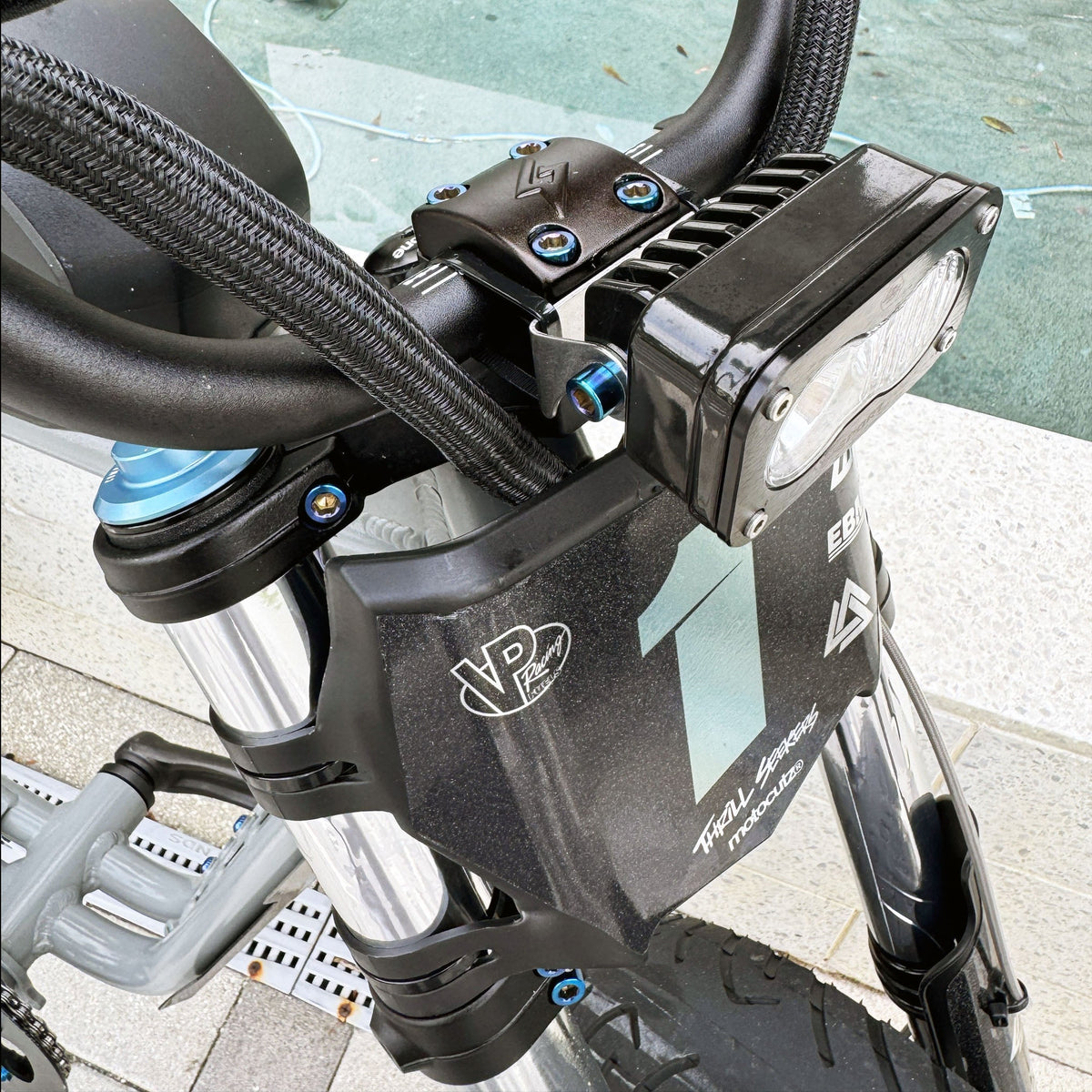 Super73 RX titanium triple clamp bolt set - close-up detail