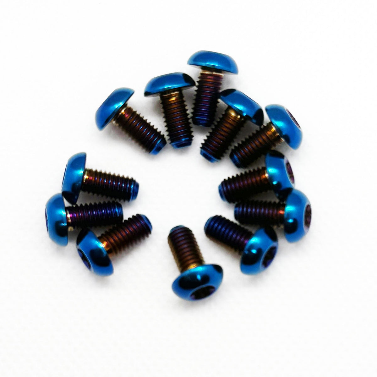 Super73 titanium frame bolt set in burnt blue finish