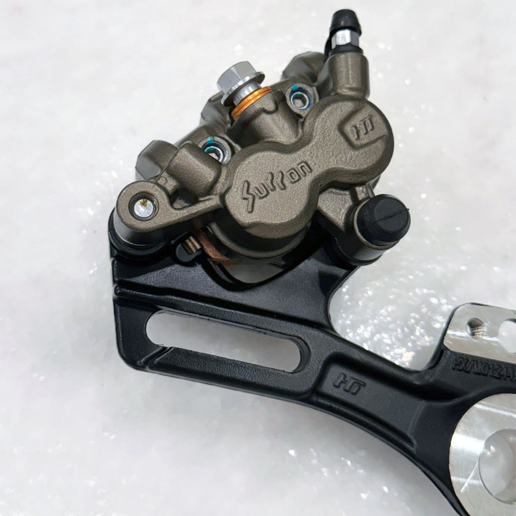 Sur-Ron and E-Ride foot brake kit with Ultra Bee calipers - different angle