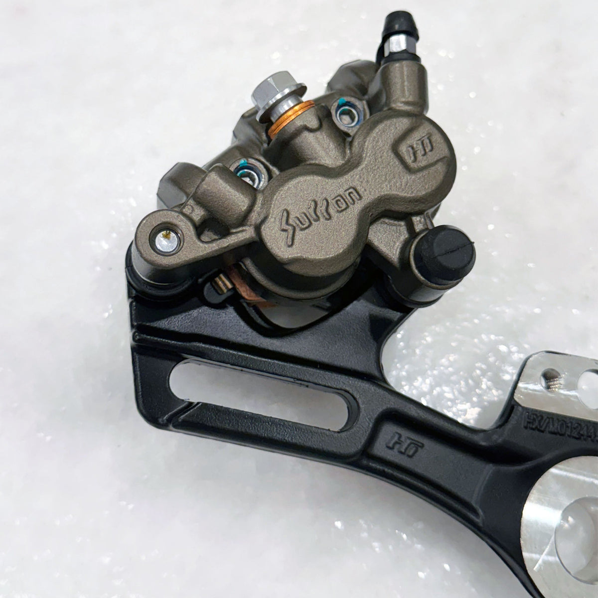 Sur-Ron and E-Ride foot brake kit with Ultra Bee calipers - different angle