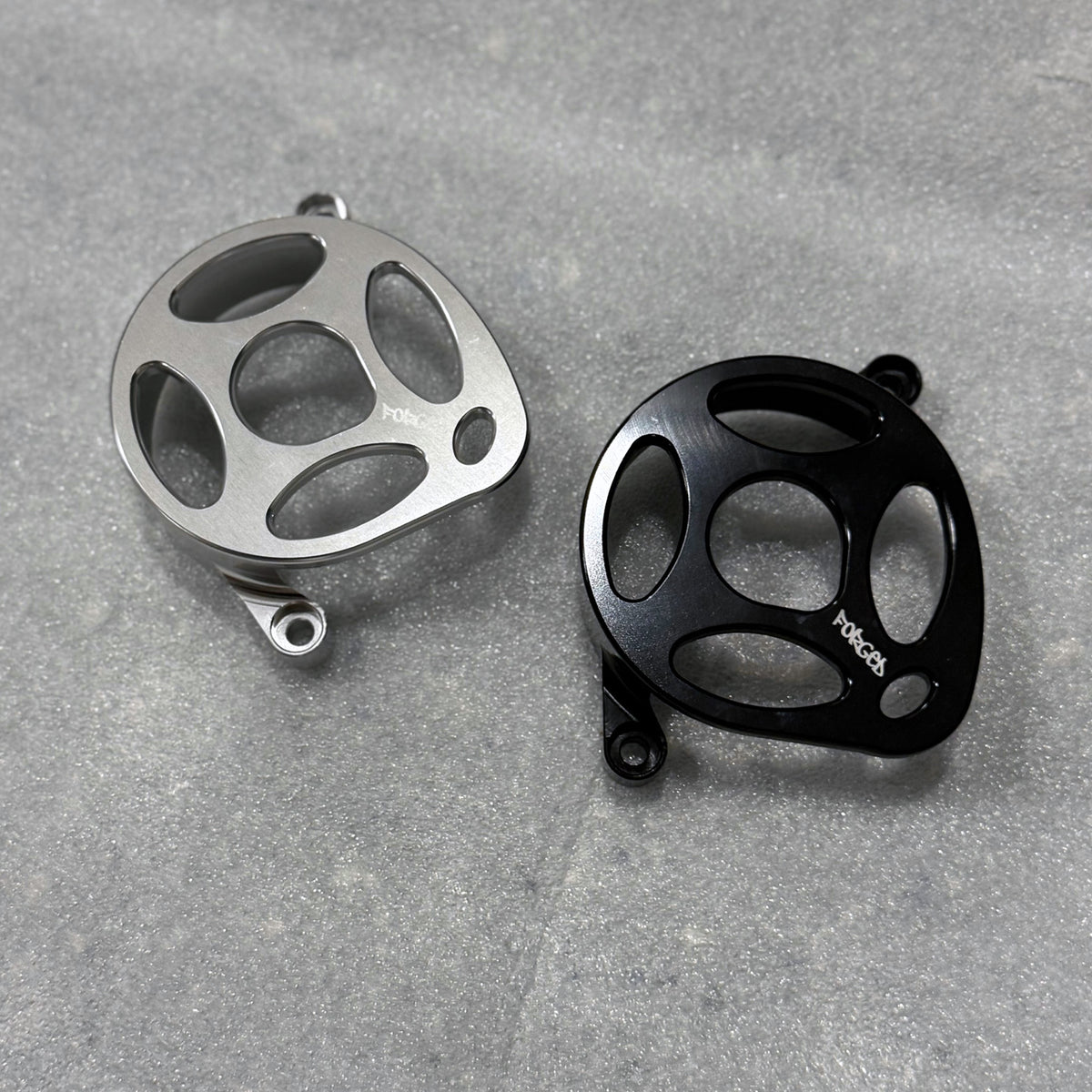 Surron Ultra Bee Metal Motor Cover | CNC Upgrade Replacement (Black & Chrome) Forged Racing