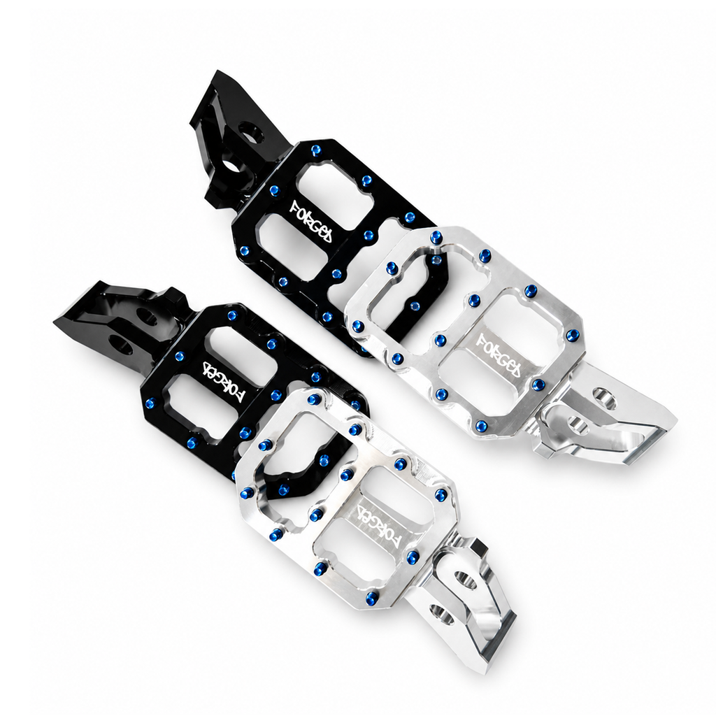 Sur-Ron Ultra Bee super-wide CNC footpegs - alternate angle