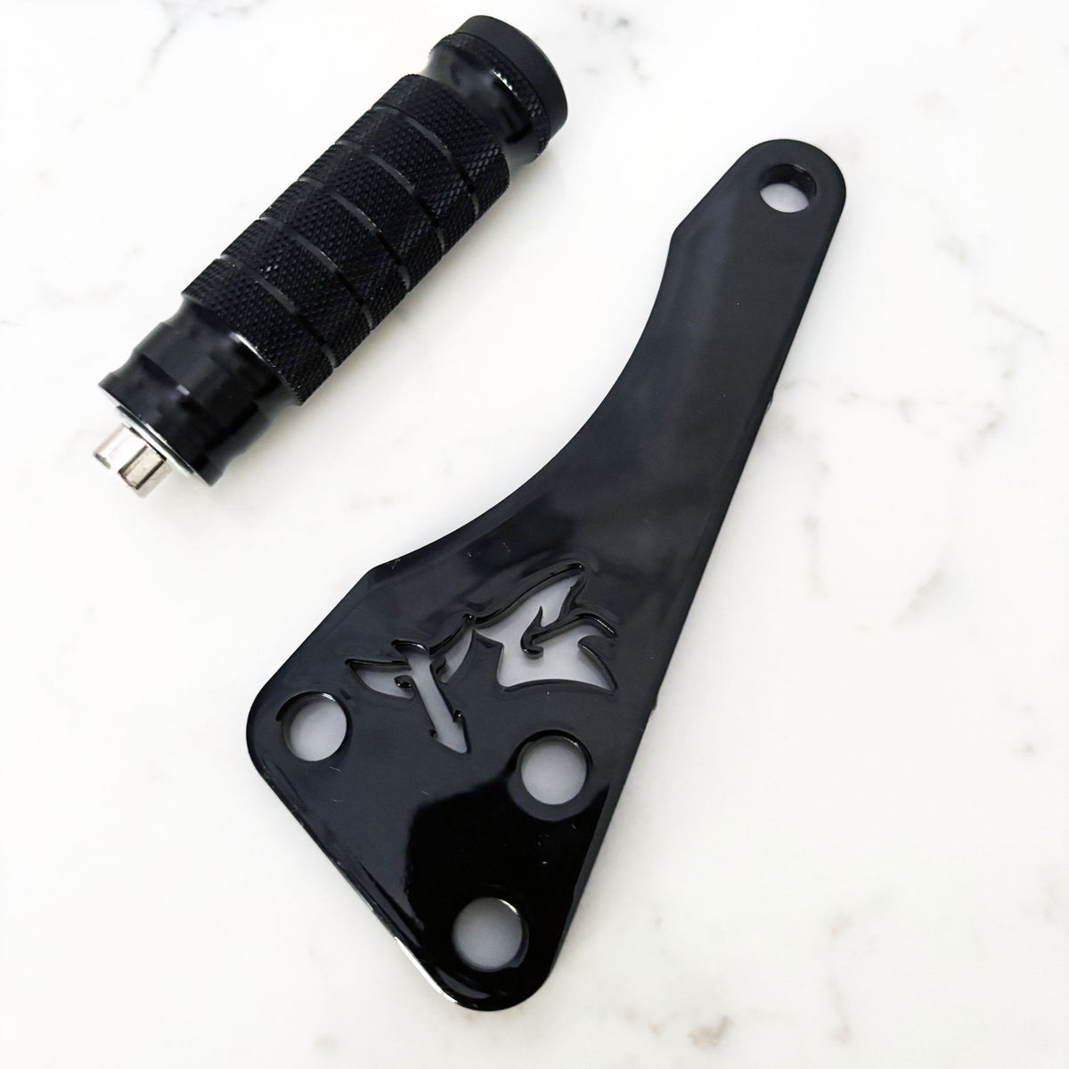 Talaria X3 shift lock and footlock bracket set - alternate angle