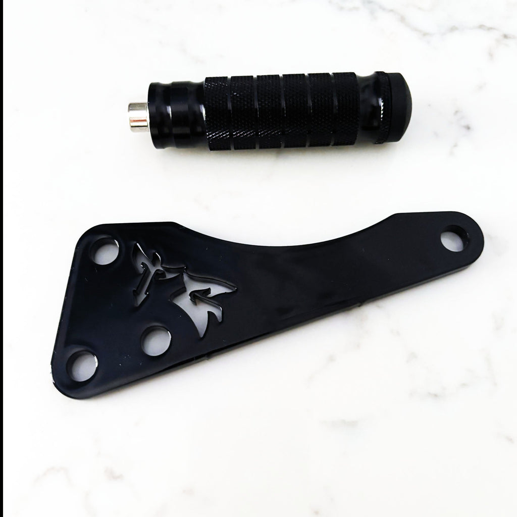 Talaria X3 shift lock and footlock bracket set - close-up detail