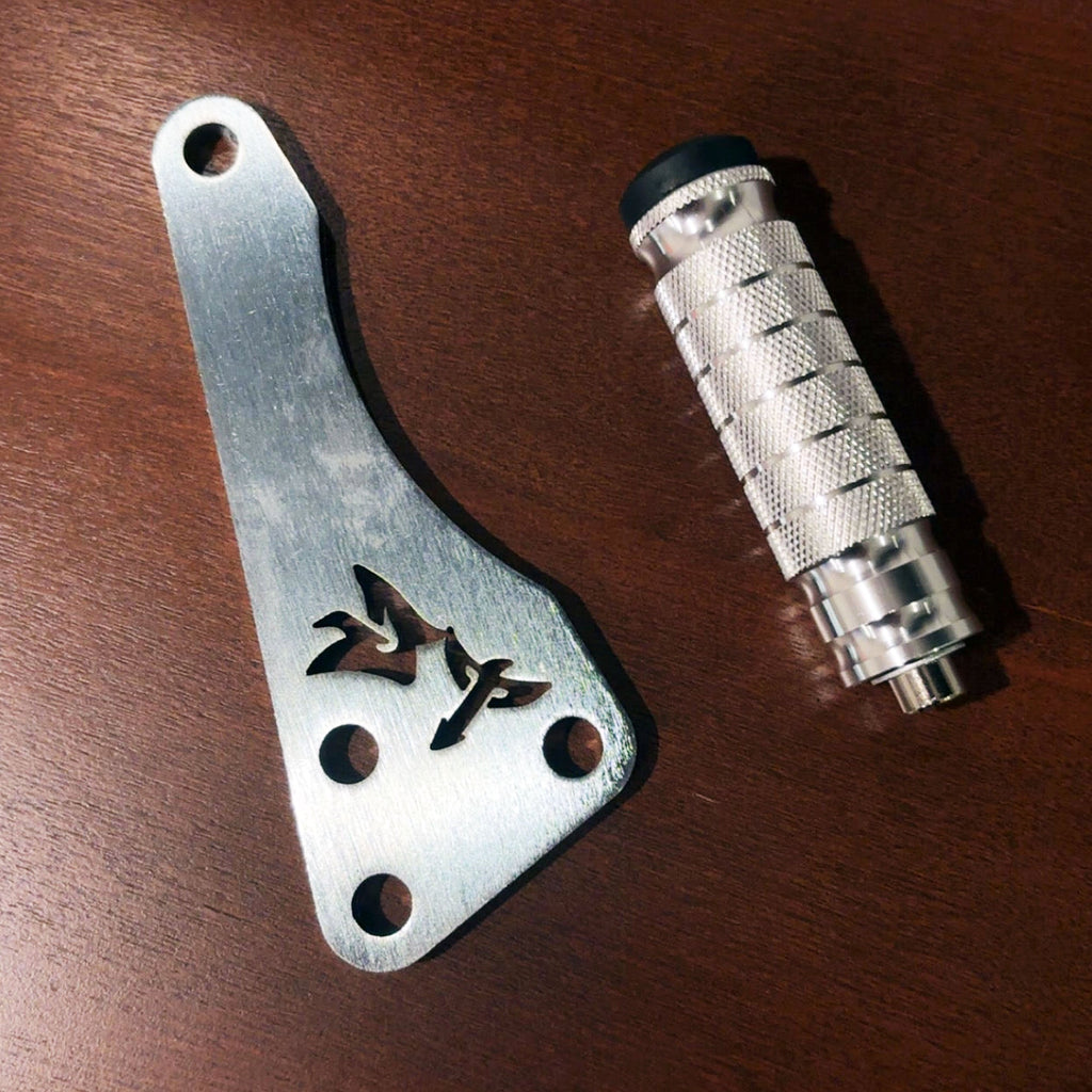 Talaria X3 shift lock and footlock bracket set - different angle