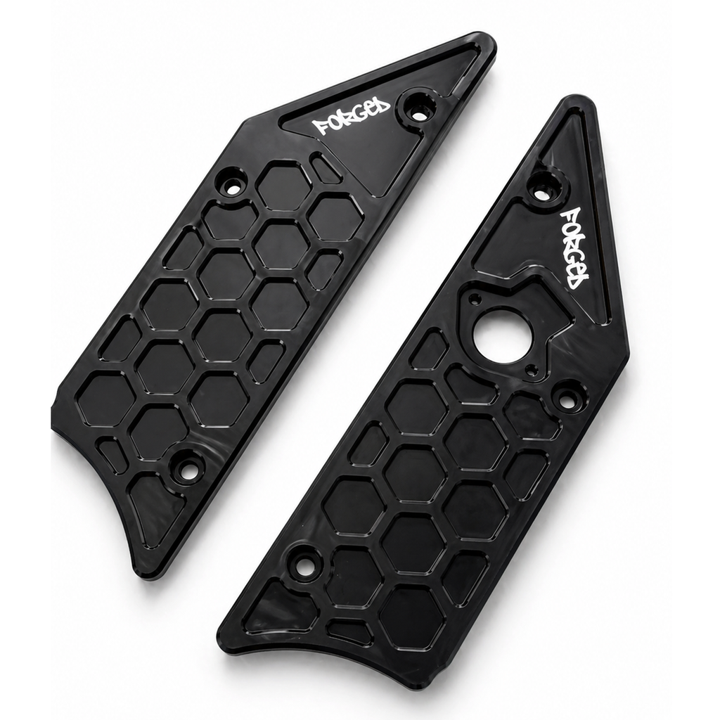 Talaria XXX and XXX Pro CNC metal side panels, direct bolt-on replacement - alternate angle