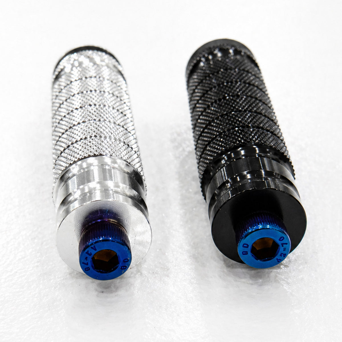 Titanium Style Foot Lock Bolts Blue Anodized Lightweight Motorcycle / E-Moto Hardware Forged Racing