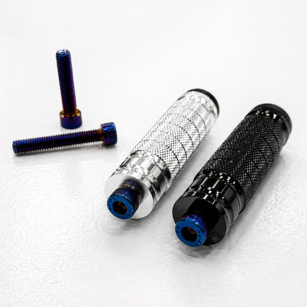 Titanium Style Foot Lock Bolts Blue Anodized Lightweight Motorcycle / E-Moto Hardware Forged Racing