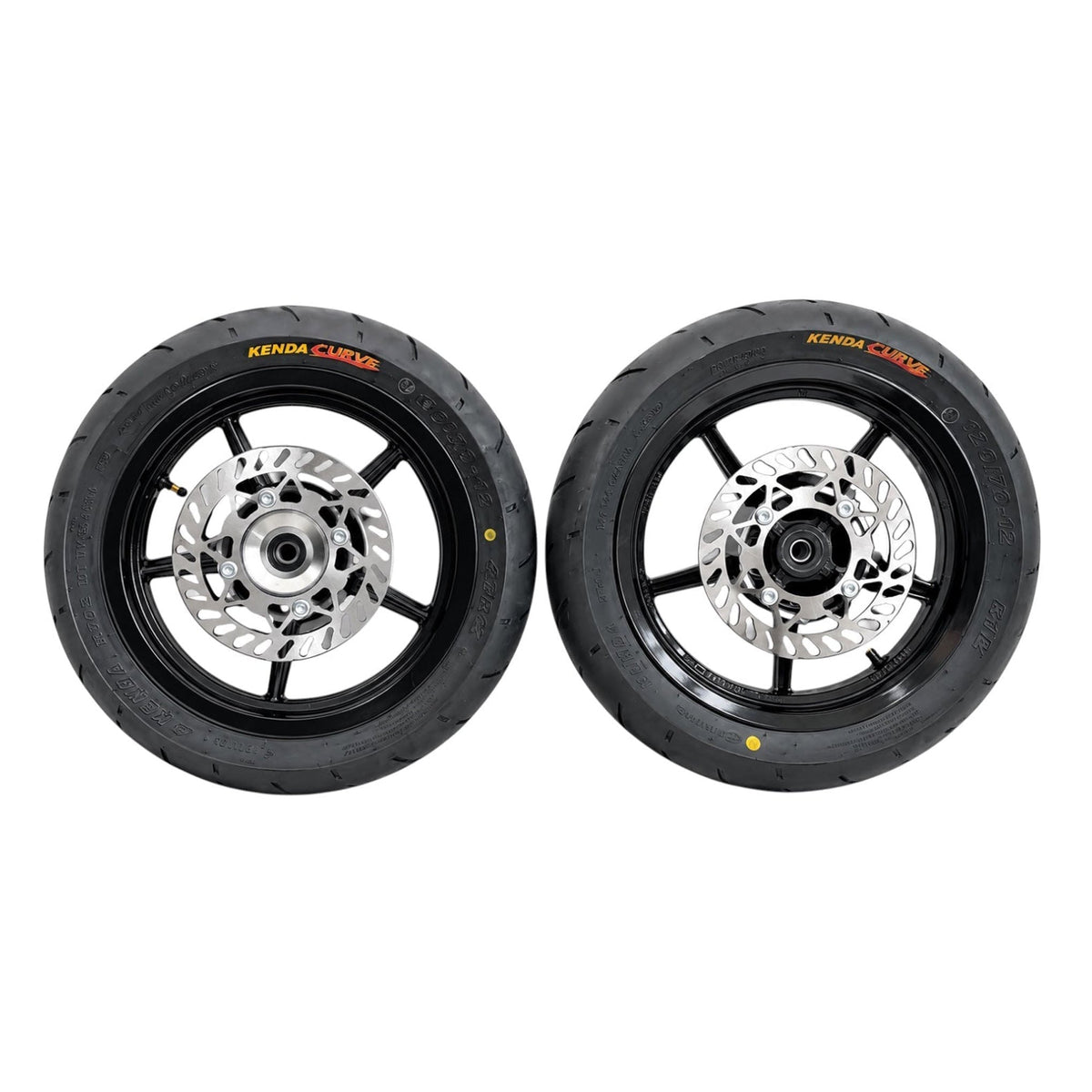 Tuttio and Yozma 12-inch chrome supermoto wheel set